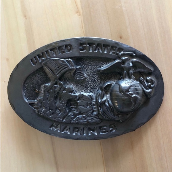🆕 1975 United States Marine Corps Baldwin Pewter Belt Buckle - Picture 1 of 9